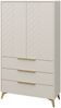 Mirjan24 'Xylix' Kleiderschrank mit 3 Schubladen, Laminatplatte sandbeige, 180 x 40 x 104 cm Bild 5