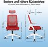 ALFORDSON Bürostuhl mit Kopfstütze Lordosenstütze Drehstuhl Heimbüro Rot Bild 2