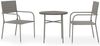 vidaXL 3-tlg. Garten-Essgruppe Poly Rattan Grau 3098034 Bild 2