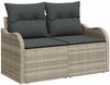 vidaXL Gartensofa-set Hellgrau 55 x 55 x 37 cm Poly-Rattan 3345622 Bild 4