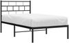 vidaXL Bettgestell mit Kopfteil, Metall, Schwarz, 100x190 cm Bild 3