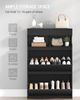 Hzuaneri Schuhschrank für 16 Paar, verstellbar, Holz schwarz, 80 x 24,5 x 124,5 cm Bild 5