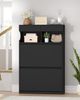 Hzuaneri Schuhschrank für 16 Paar, verstellbar, Holz schwarz, 80 x 24,5 x 124,5 cm Bild 3