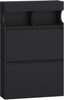 Hzuaneri Schuhschrank für 16 Paar, verstellbar, Holz schwarz, 80 x 24,5 x 124,5 cm Bild 2