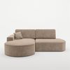Ecksofa Schlafsofa Sofa VENEDIG Stoff Arena Sand Ottomane Links Bild 2