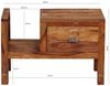 Nachttisch MUMBAI Massiv-Holz Sheesham Nacht-Kommode 40 cm hoch Schublade mit Zeitungsablage Nachtschrank Echt-Holz Bild 4