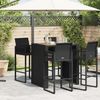vidaXL Garten-Bartisch mit Holzplatte Schwarz 105x80x110 cm Polyrattan 368696 Bild 3
