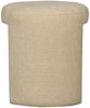 Hocker Charlie aus Chenille-Stoff, rundes Design, modern, naturfarben, gepolstert und pflegeleicht Bild 2