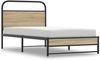 vidaXL Bettgestell ohne Matratze 100x190 cm Räuchereiche Holzwerkstoff 4100368 Bild 2
