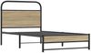 vidaXL Bettgestell ohne Matratze 100x190 cm Räuchereiche Holzwerkstoff 4100368 Bild 3