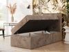 Boxspringbett TILIANO 90x200 Cord inkl. Bettkasten, Einzelbett 7-Zonen Multipocket-Matratze & Topper, Modernes Design mit hohem Kopfteil - Braun Cordstoff - H3 - Topper Visco Bild 3
