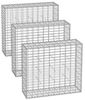 SONGMICS GabioneGabionenkörbe,100 x 90 x 30 cm, 3er Set,Metall-Steinkörbe mit 5 x 10 cm Maschenweite für Mauersteine, verzinkt, Steingabionen Mauer, silber GGB393 Bild 1