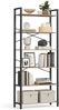 Vasagle Bücherregal 6 Ebenen, Standregal mit Stahlrahmen, freistehendes Regal, Wohnzimmer, kamelbraun, 186 x 30 x 80 cm Bild 2