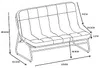 Vente-unique - LYMIS Gartensitzgruppe Metall Beige - B 93,5 cm x H 89,5 cm x L 125 cm Bild 5