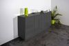 Dmora Kommode Aulina, 4-türiges Küchen-Sideboard, Wohnzimmer-Buffet, 100 % Made in Italy, 180 x 41 x 86 cm, glänzendes Anthrazit, Bild 2