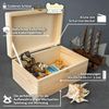 Creative Deco Holzkiste Natur mit Deckel und Schloss, Erinnerungsbox Baby Groß Holzbox mit Deckel Unlackiert Kasten Bild 3
