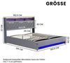 HAUSS SPOLE Polsterbett 160x200cm mit matratze und USB, 2 Steckdosen, LED Metallrahmen, Beige (LED Doppelbett mit Lattenrost, Ohne Matratze), Modernes Design Jugendbett Bild 4