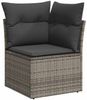 vidaXL Gartensofa-set mit Kissen mit Speicher 6 pcs Grau Poly-Rattan 3354718 Bild 5