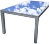 Ausziehtisch 200/300x110 cm Alumium Glas Silber/Hellgrau Bild 3