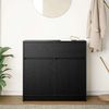 vidaXL Sideboard mit Schublade Schwarz Eichen-Optik 80x34x76 cm 861536 Bild 3