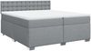 vidaXL Boxspringbett mit Matratze Hellgrau 200x200 cm Stoff 3288309 Bild 3