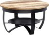Wohnling Couchtisch 60 x 34 x 60 cm Mango Massivholz / Metall Industrial Schwarz Rund Bild 2