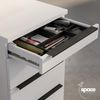 bümö Space Rollcontainer mit Schubladen, Container abschließbar aus Holz in weiß - Rollwagen für's Büro als Schreibtisch Unterschrank, Bürocontainer od. Schreibtischcontainer, SPCSRC-84 Bild 3