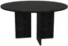 Vente-unique - TOPANIA Esstisch Holz, Platte Schwarz - B 138 cm x H 75 cm x L 138 cm Bild 3