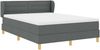 vidaXL Boxspringbett mit Matratze Dunkelgrau 140 x 200 cm Stoff 3340151 Bild 4