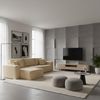 Wohnero24 Modernes Ecksofa MARVIN 298 x 180 cm – Hochwertiger, gemütlicher Cordstoff – Schlaffunktion 250 x 150 cm – Eckcouch in Creme Bild 2