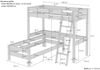 Hochbett für Kinder mit Einzelbett 90x200 Kinderbett Stockbett Kiefer massiv V-60. 20-09-2-20Z ohne Zubehör Bild 4