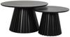 Couchtisch Gobens Ø80 cm Schwarz - Moderner Sofatisch mit zentralem Standfuß Bild 5