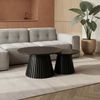 Couchtisch Gobens Ø80 cm Schwarz - Moderner Sofatisch mit zentralem Standfuß Bild 2