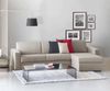 Dmora Schlafsofa mit Halbinsel Aika, Sofa mit umkehrbarer Containerhalbinsel, Standardarmlehnen, 100 % Made in Italy, cm 280 x 95 x 90, Taupe Bild 2