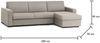 Dmora Schlafsofa mit Halbinsel Aika, Sofa mit umkehrbarer Containerhalbinsel, Standardarmlehnen, 100 % Made in Italy, cm 280 x 95 x 90, Taupe Bild 3