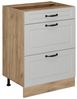 Küchenunterschrank R-Line Weiß Landhaus 60 cm mit Schubladen, ohne Arbeitsplatte Vicco Bild 4