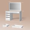 Livinity® Schminktisch Imola, Weiß/Gold/Gold, 120 cm mit LED-Spiegel (2-St) Bild 2