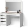 Livinity® Schminktisch Imola, Weiß/Gold/Gold, 120 cm mit LED-Spiegel (2-St) Bild 5