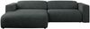 Ecksofa PASADENA, freistehendes Ecksofa, breite Armlehnen, Federsitz - links - Dunkelgrau Stoff Bild 5