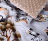 Babydecke BABYLUX Babydecke Krabbeldecke MINKY Kuscheldecke 75x100 cm+KISSEN, BabyLux, K149 - Beige + Dschungel Bild 4