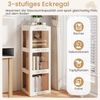 3-stöckiger Bücherregal 360° drehbares Standregal mit rutschfesten Fußpolster klappbares Aufbewahrungsregal Weiß Bild 4