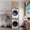 Roomart Waschmaschinenumbauschrank Waschplatz für Waschmaschine & Trockner mit Ausziehbrett & Hochschrank (Waschmaschinenschrank für Trockner und Waschmaschine Überbauschrank) Bild 3