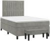 vidaXL Boxspringbett mit Matratze Hellgrau 120x190 cm Samt 3270481 Bild 2