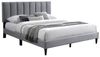 Home Collective Polsterbett 140x200 160x200 & 180x200 cm mit Lattenrost und weichem Bezug (Bettgestell Doppelbett mit gepolstertem Kopfteil, robustes Gestell, hoher Liegekomfort), vertikaler Steppung, 160x200 cm, Grau Bild 4