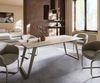 Esstisch Edge 200x100 Keramik Laminam® Travertino Bianco Creme-Weiß Metall Schräg Effektfinish Titan Bild 2