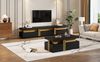 TV-Schrank & Couchtisch Set, schwarz mit Marmoroptik, 200x40x42 cm & 100x50x40 cm Bild 3