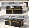 TV-Schrank & Couchtisch Set, schwarz mit Marmoroptik, 200x40x42 cm & 100x50x40 cm Bild 5