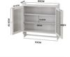 Wandschrank 63 x 60 x 18 cm mit Glastüren – Hängeschrank in Weiß gewaschen aus Massivholz, MDF und Glas Bild 4