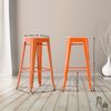 2er Set Barhocker DOLAN - Metall Orange 43x43x76 cm | Barstuhl Tresenhocker Tresenstuhl Kneipenhocker Kneipenstuhl Bild 3