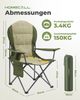 HOMECALL Campingstuhl Hochlehner 110cm mit Lendenwirbelstütze Klappstuhl Angelstuhl Faltbar (Bis 150kg, gepolstert, faltbar, stabil, 1 St), für Camp Garten Balkon Bild 2